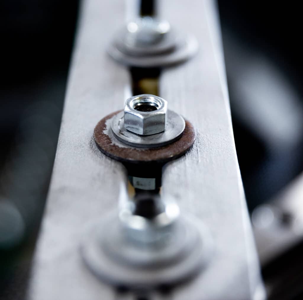Galvanic corrosion of metal washer