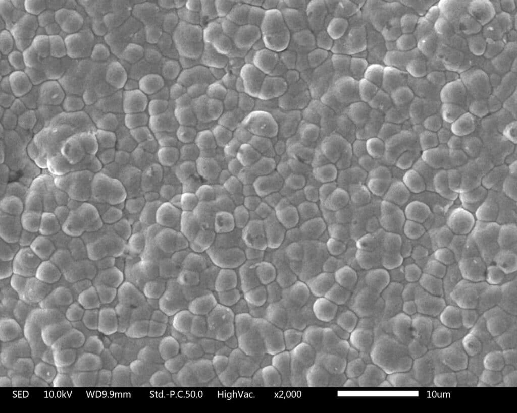 Armoloy Nodular Thin Dense Chrome SEM image at 2000x magnification