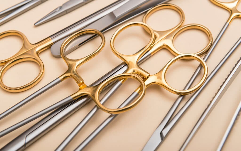 me-92 and electrolizing coating and precision metal masking on surgical scissors