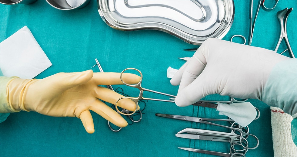 surgical instruments in lab setting