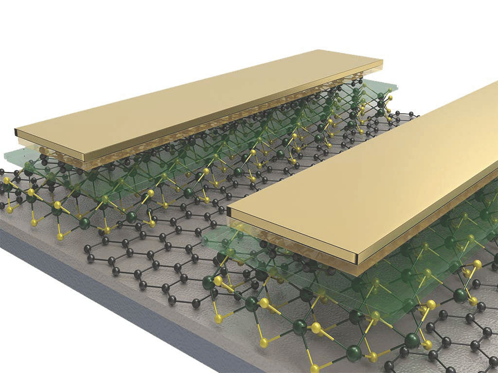 molybdenum disulfide 3D illustration of molecular composition