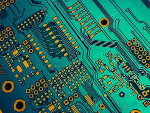 gold plating on circuit board.