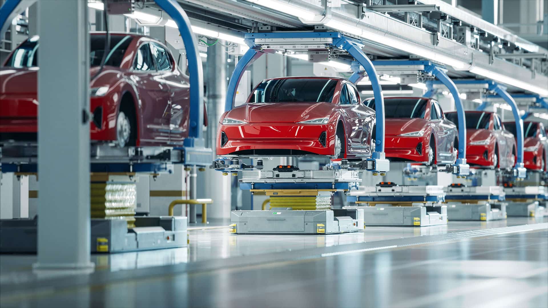 automotive coatings on vehicle assembly line