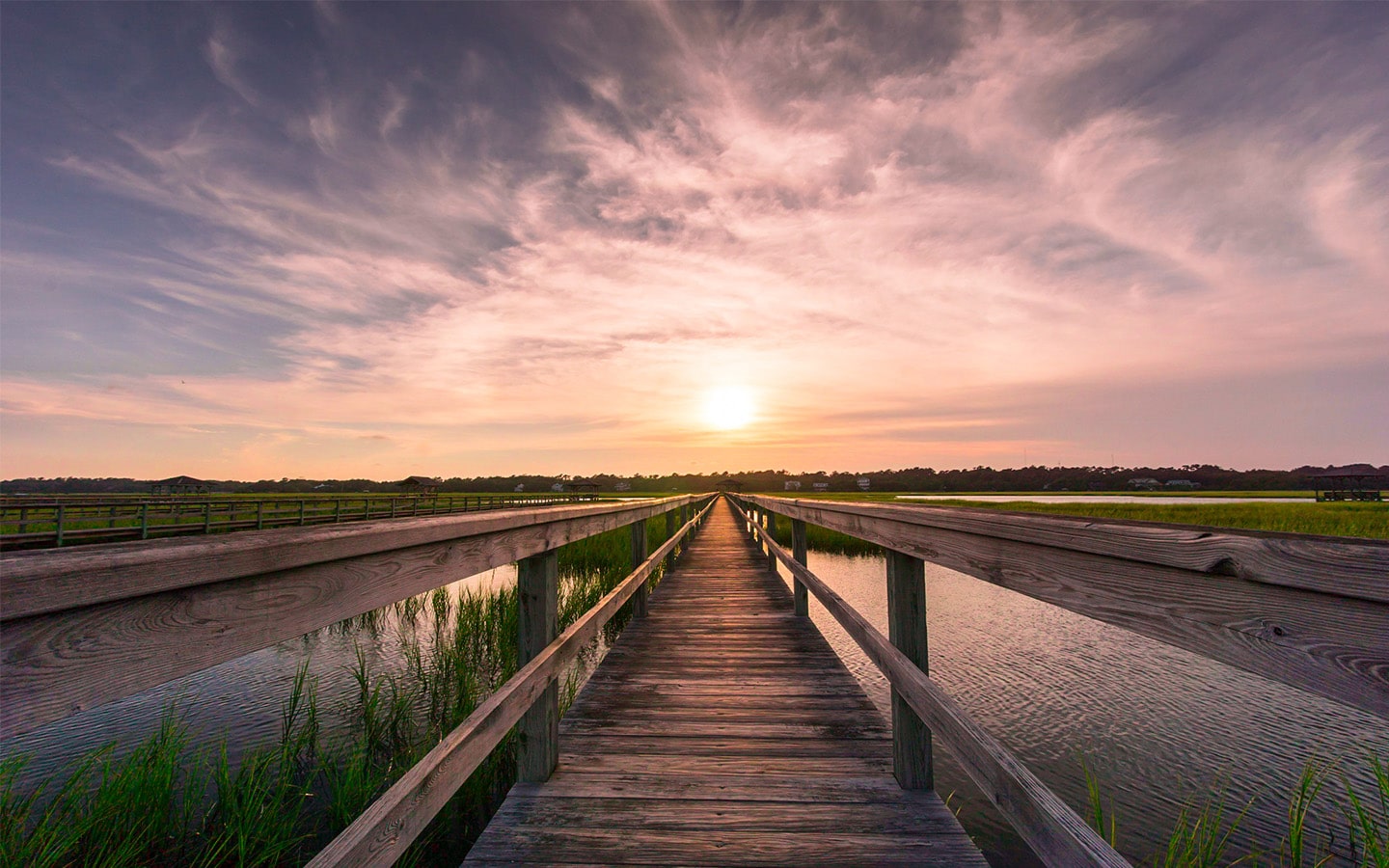boardwalk in South Carolina leading to Atlantic Ocean