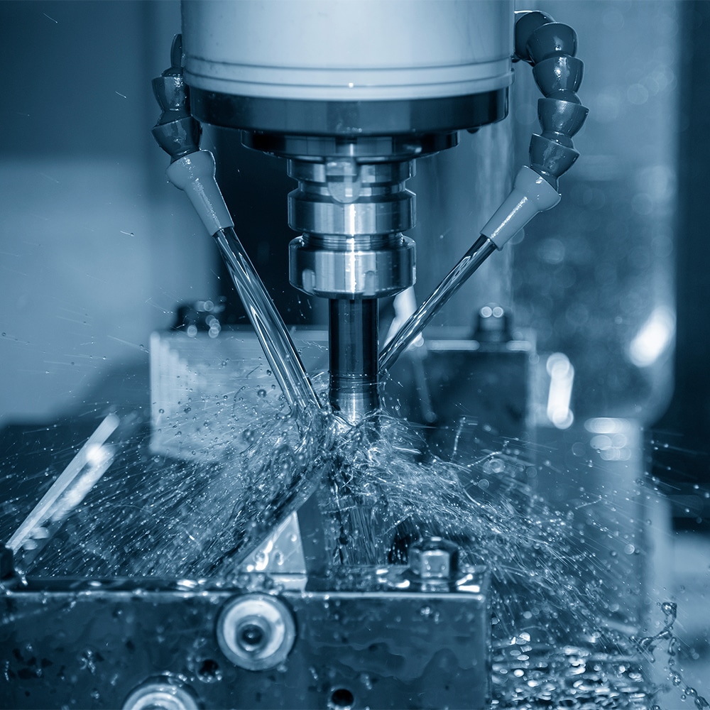 cnc milling machine cutting mold parts with oil coolant and Armoloy Ohio coating method