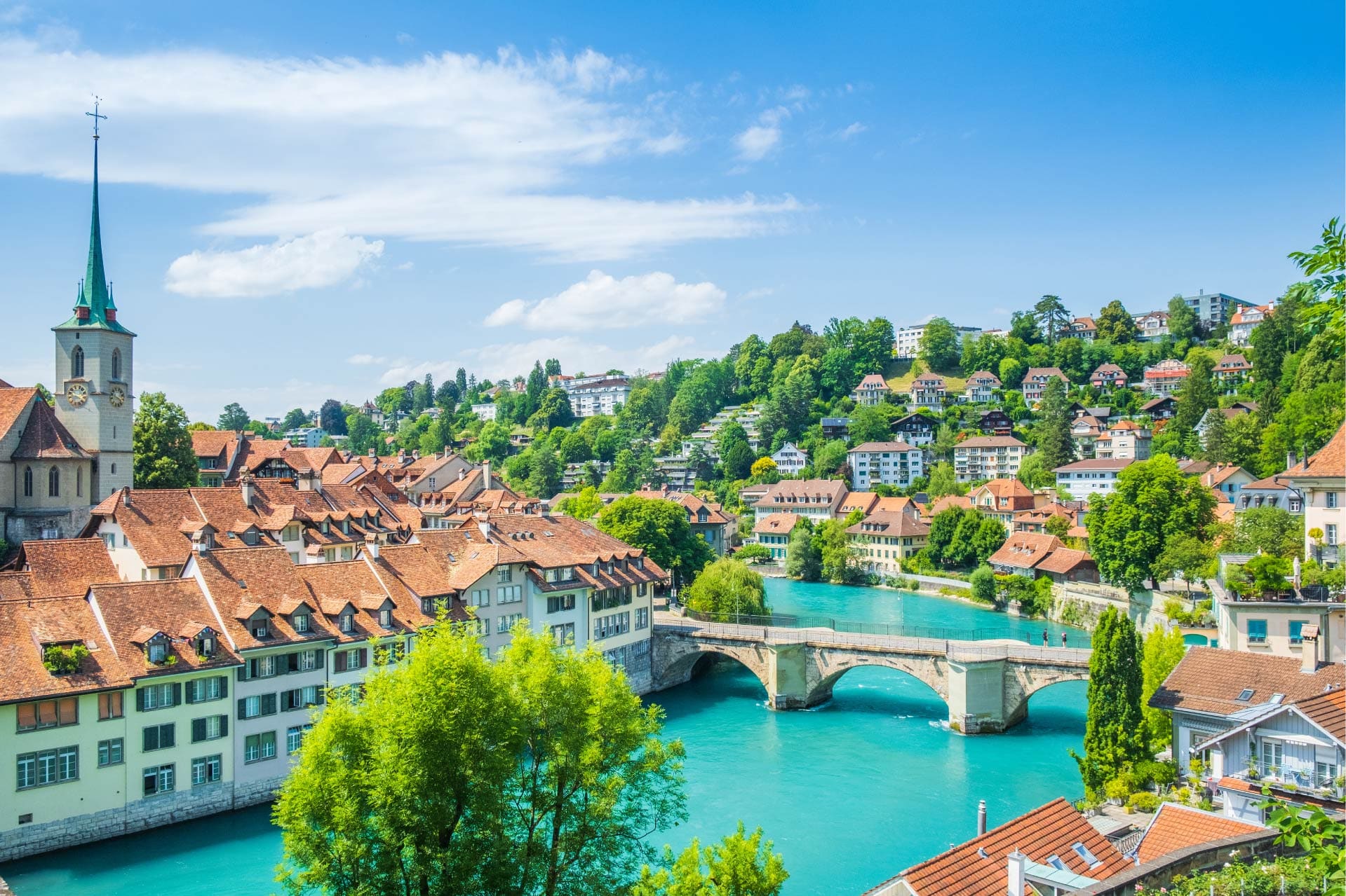 riverside view of Bern Switzerland