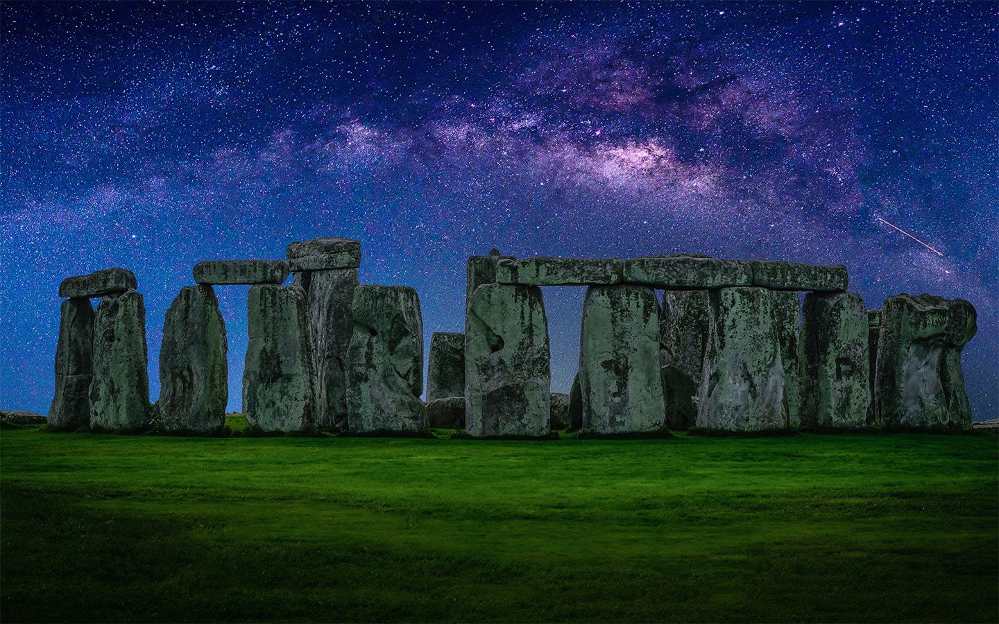 stonhendge with view of starry night sky