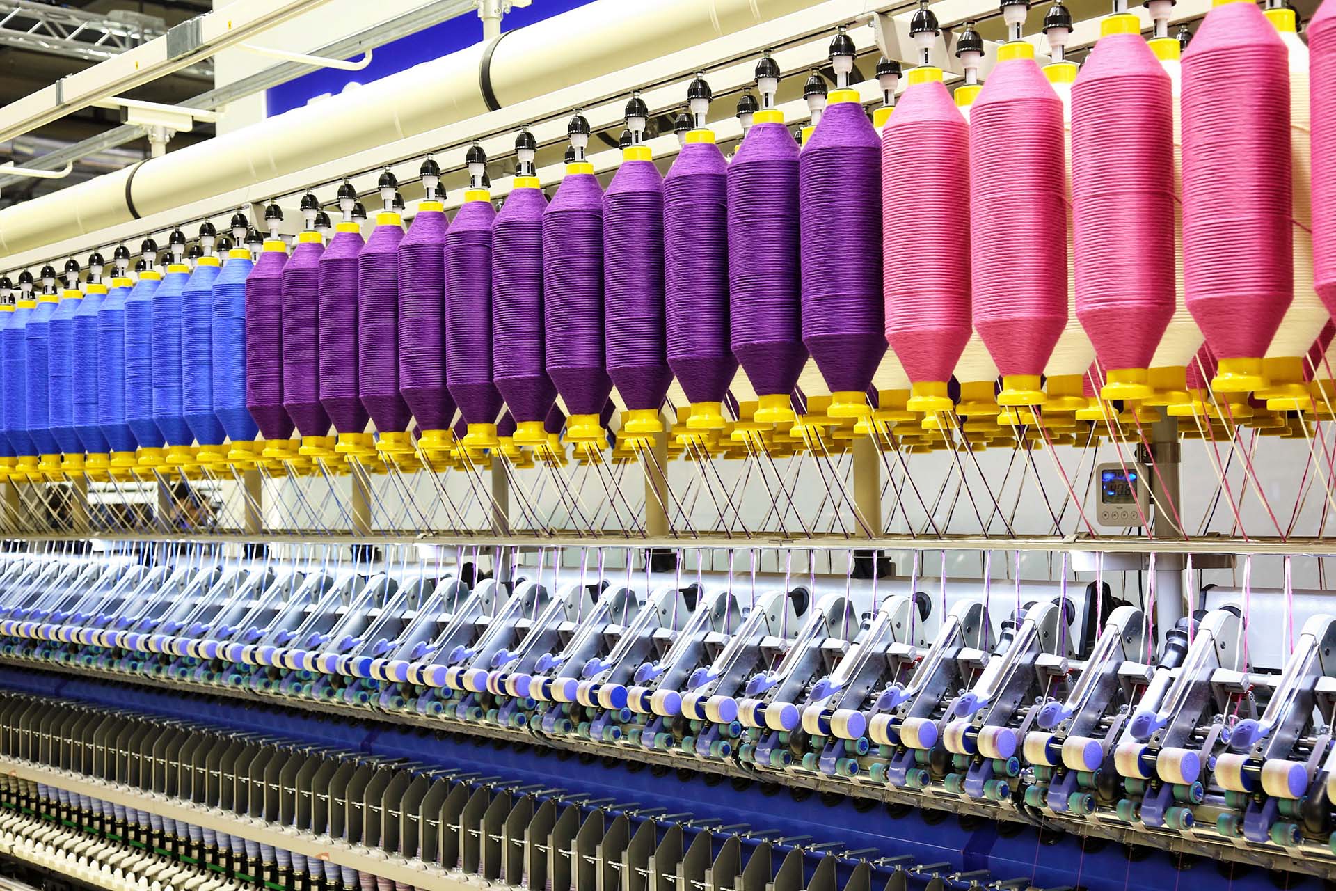 working textiles machine shown after textile machinery coating services performed by Armoloy