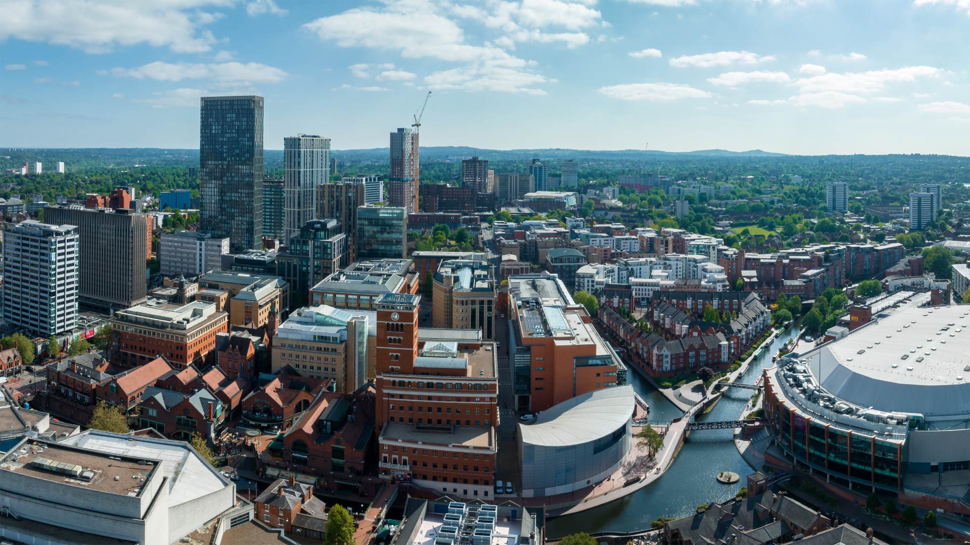 Birmingham skyline view near Armoloy United Kingdom