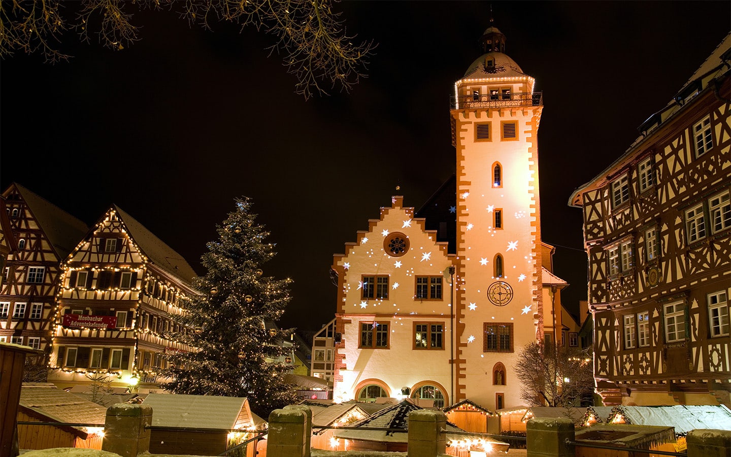 winter evening in Mosbach Germany