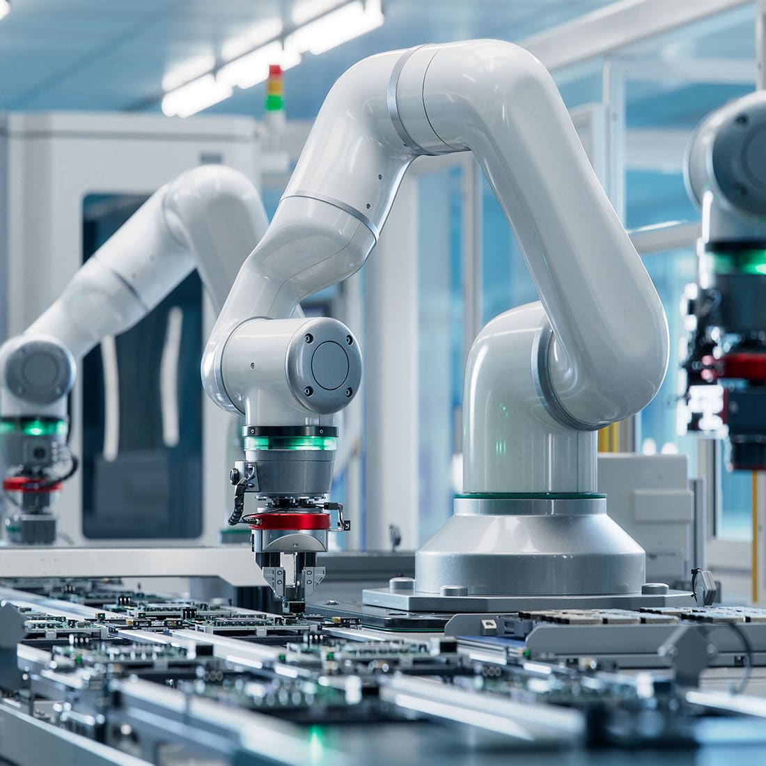 robotics plating gloss finish seen on automation robots in production
