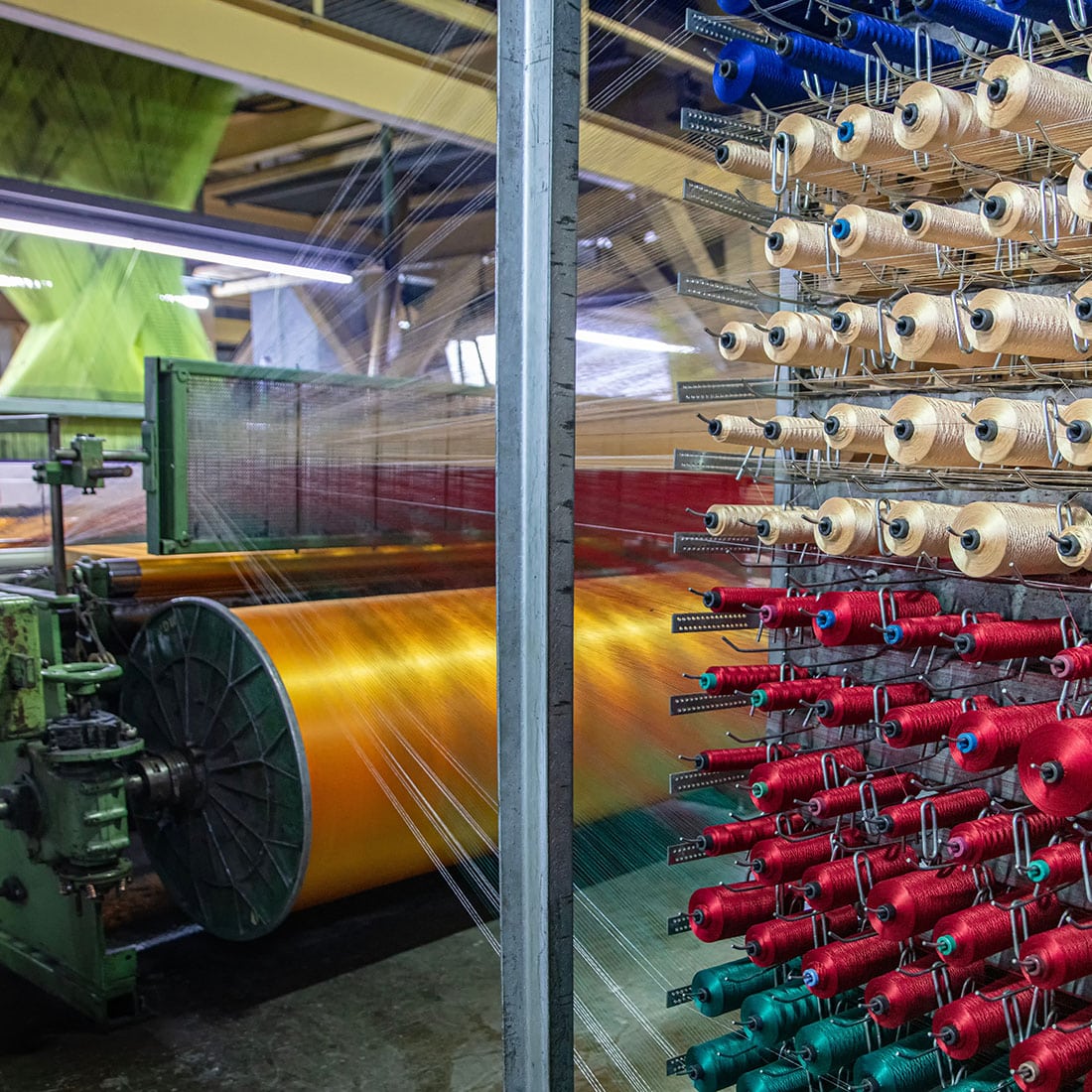yarn roller machine working smoothly after textile machinery coating services provided