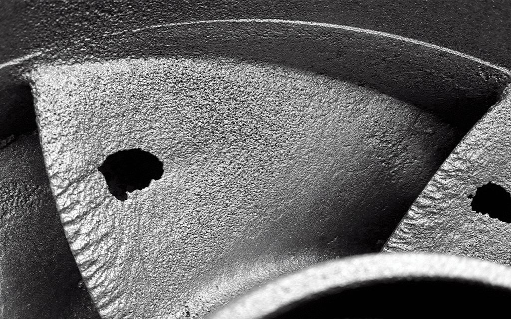 cavitation damage on flow impeller